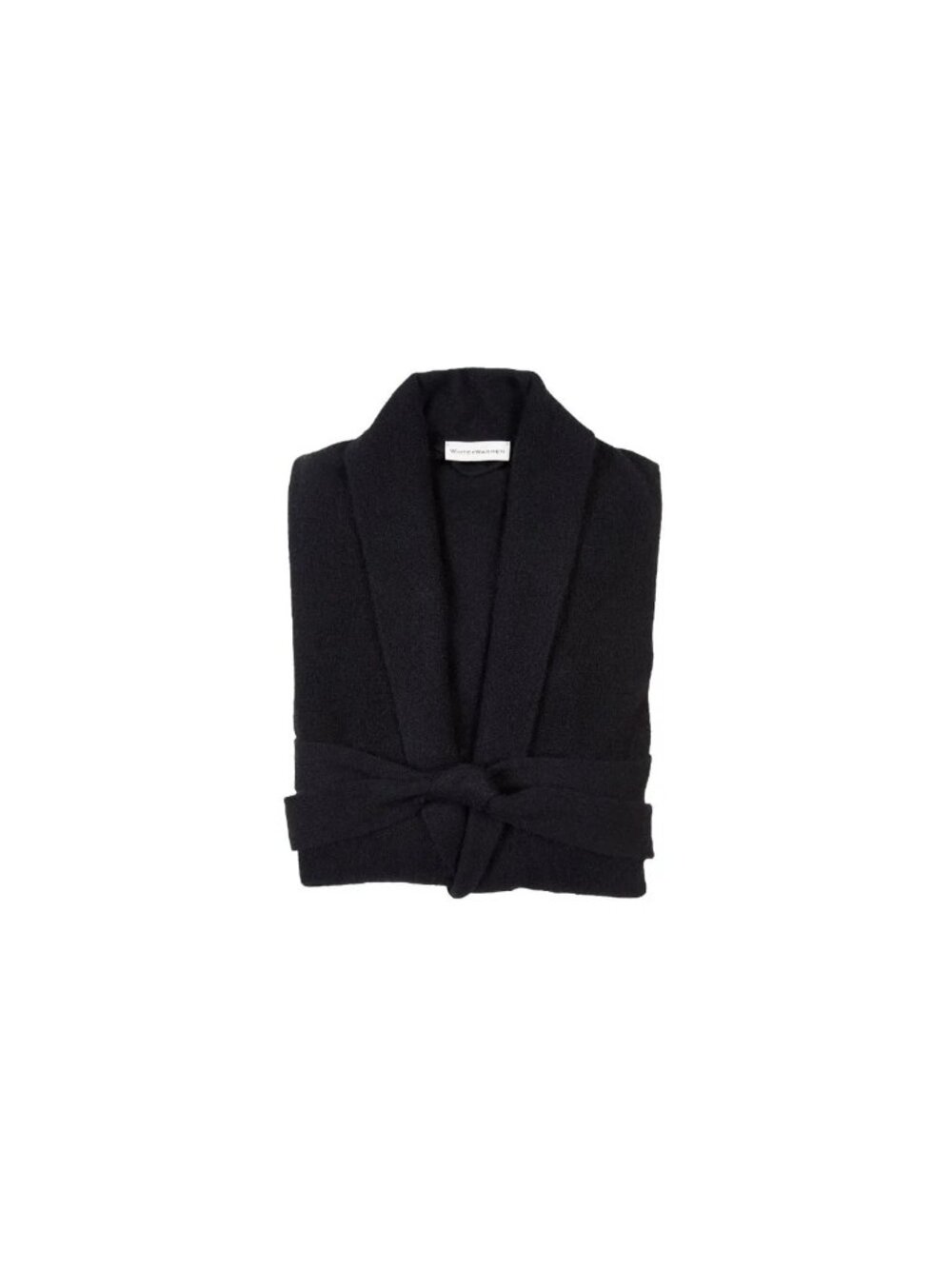 White + Warren 100% Cashmere Short Robe- Black SIZE Large New With Tags - Picture 6 of 6